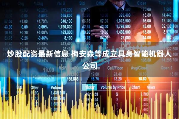炒股配资最新信息 梅安森等成立具身智能机器人公司